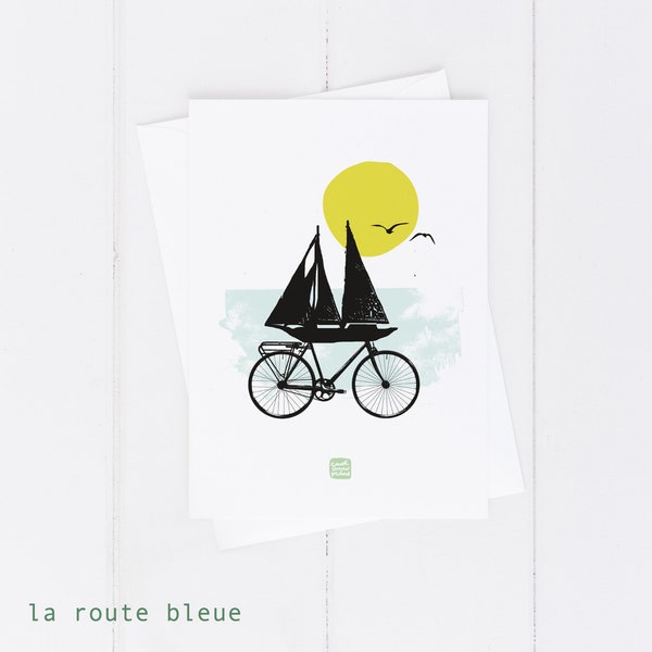 La route bleue / carte de souhaits / carococo par carol-anne pedneault