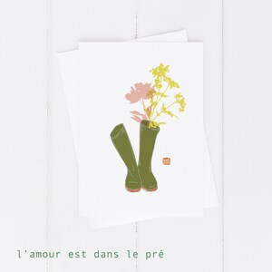 L'amour est dans le pré / carte de souhaits par Carol-Anne Pedneault