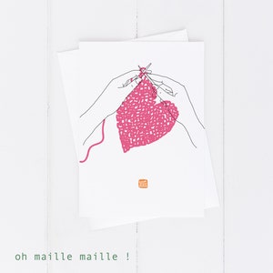 Carococo/Oh maille maille ! / carte souhait 5x7 par Carol-Anne Pedneault