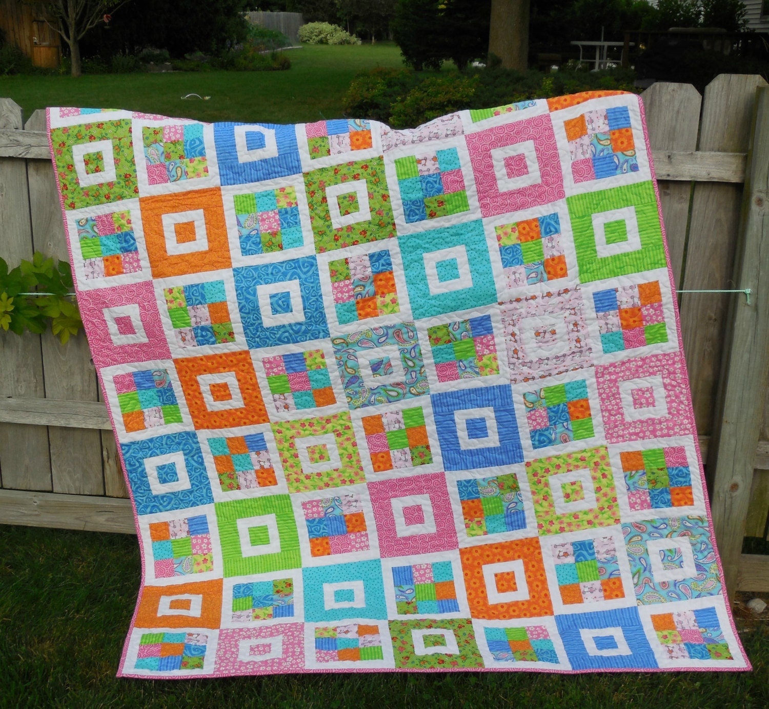 Modern Nine Patch Quilt Etsy Canada