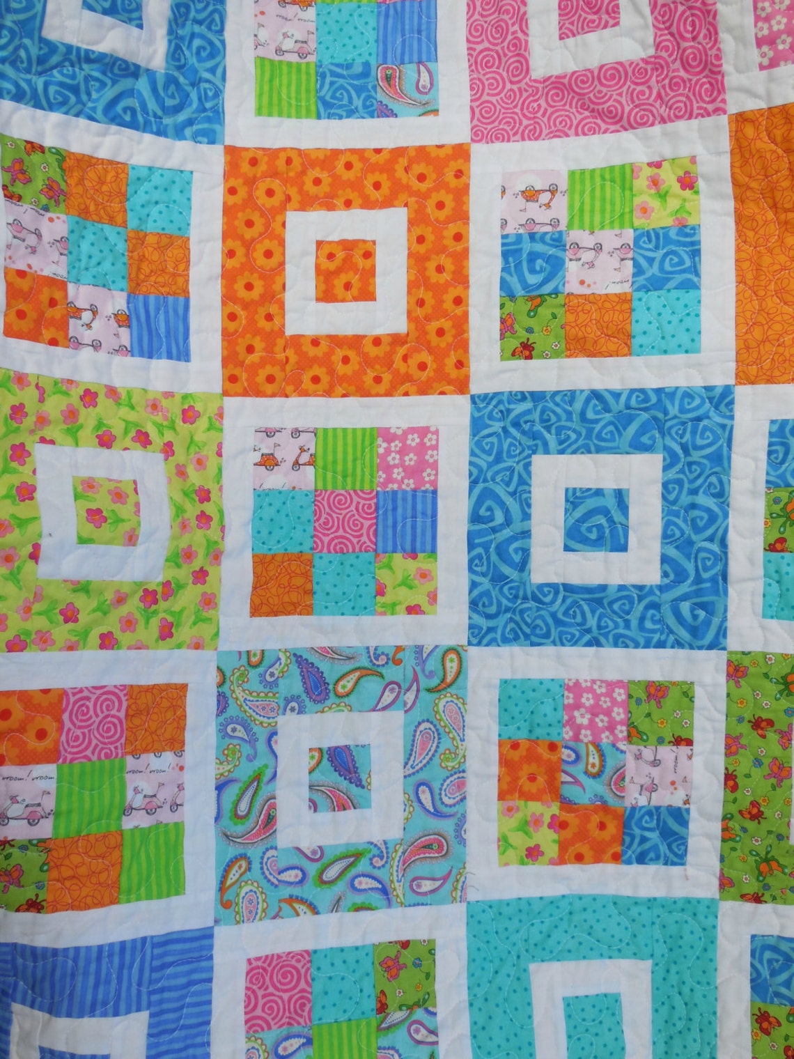 Modern Nine Patch Quilt Etsy Canada