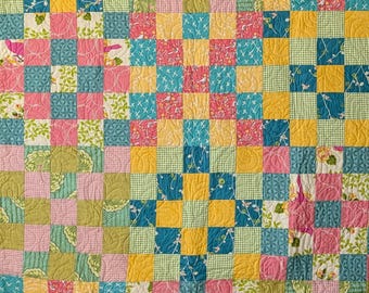 Bright Geometric Quilt (42" x 56")