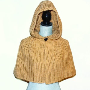Crochet Hooded Cape Pattern: Medieval Style, Child to Adult Sizes (PDF Pattern)