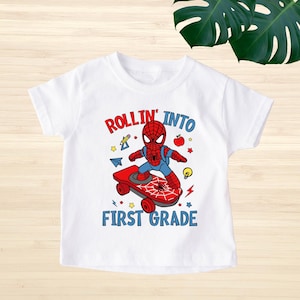 Spiderman First Grade Shirt, Rolling Into First Grade Shirt, My First Day of School Shirt, Back to School Shirt, Disney First Grade Tee