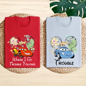 Disney Cars Couple Shirt, Sally and McQueen Matching Tee, Disney Cars Movie Shirt, Lightning McQueen Tee, Cars Disney Trip T-Shirt