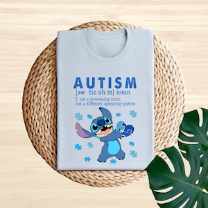 Disney Stitch Autism Awareness Shirt, Disney Characters Support Team Shirt, Autism Month Sweater, Autism Mom Tee, Neurodiversity Shirt