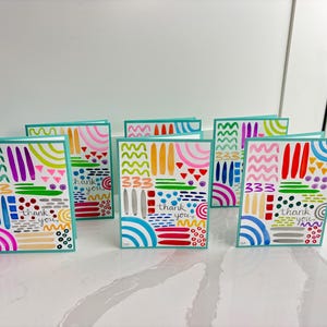 Tarjetas de agradecimiento con acuarela hechas a mano: juego de 6, únicas y pintadas individualmente