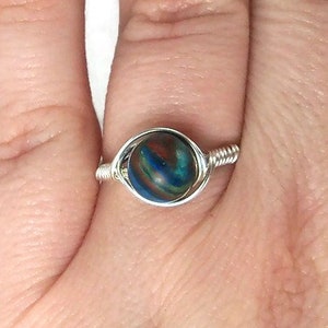 Anillo de plata fina envuelta en alambre LG Rainbow Casilica .999