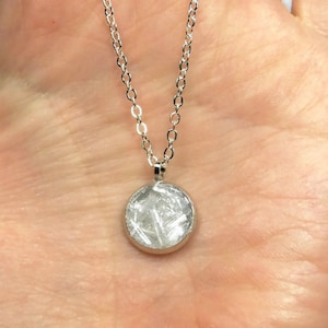 White Selenite Dainty Silver-Plated Necklace 18&quot; Crushed Stone Gypsum