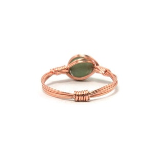 Green Aventurine Copper Ring Custom Sized Wire Wrapped Ring image 4