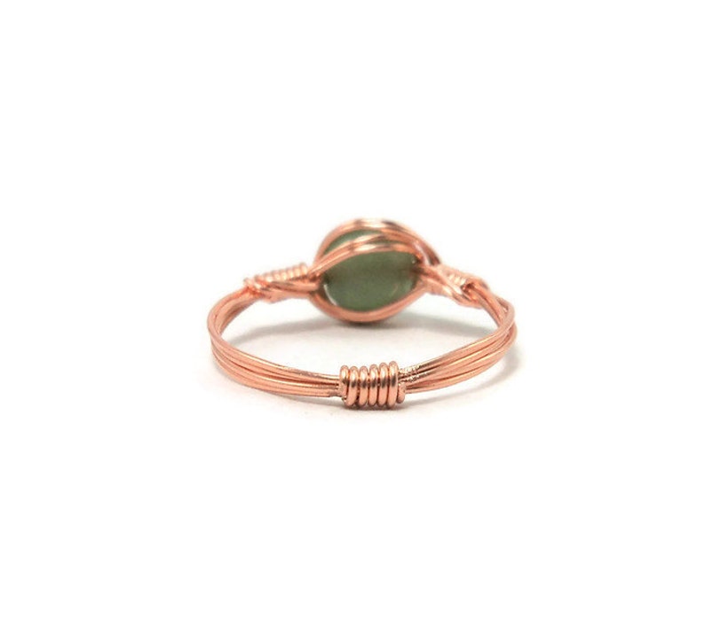 Green Aventurine Copper Ring Custom Sized Wire Wrapped Ring image 4