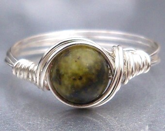 Yellow Turquoise .999 Fine Silver or 14k Gold Filled Wire Wrapped Ring