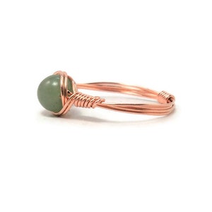 Green Aventurine Copper Ring Custom Sized Wire Wrapped Ring image 3