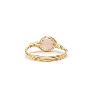 Rose Quartz 14k Yellow Gold Filled Wire Wrapped Ring image 4