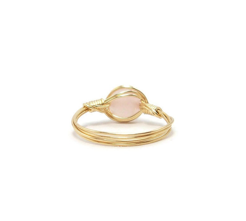 Rose Quartz 14k Yellow Gold Filled Wire Wrapped Ring image 4