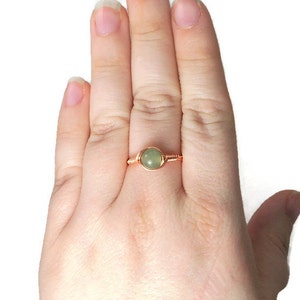 Green Aventurine Copper Ring Custom Sized Wire Wrapped Ring image 5