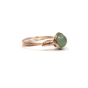 Green Aventurine 14k Rose Gold Filled Wire Wrapped Ring Custom Sized image 3