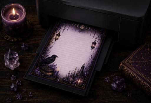 Paper Mythic Mystic Gothic Printable Writing Paper Bundle | Dark Academia Stationery ...