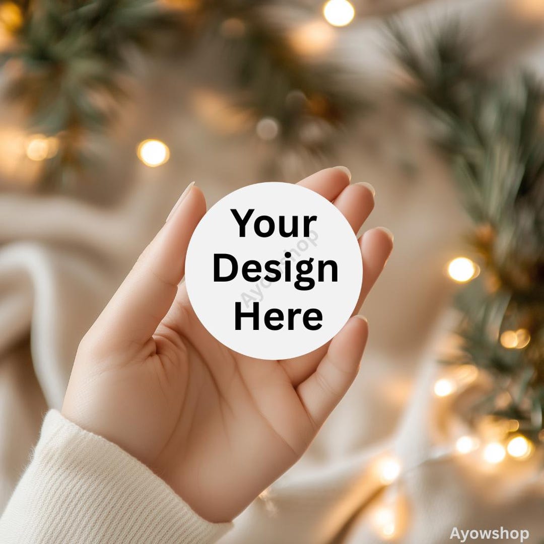 Sticker Mockup Round Jpg Format Custom Sticker Mockup Best Sticker on ...