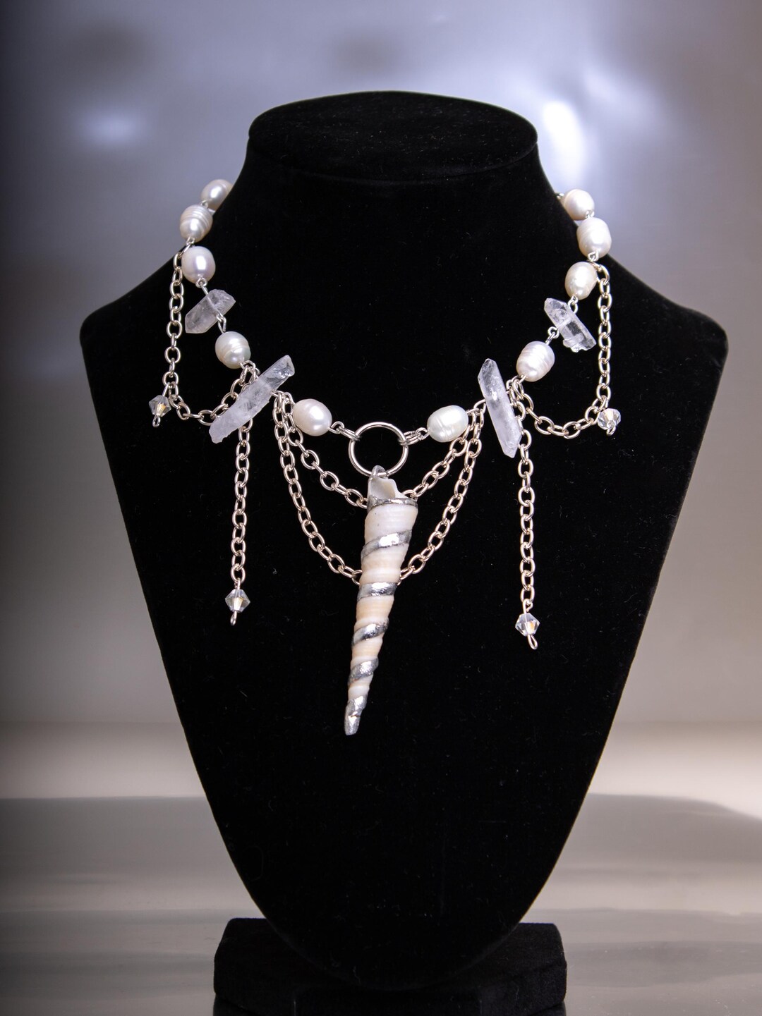 Soldered Spiral Sea Shell Necklace, Soldered Terebra Turretella Shell 1 ...