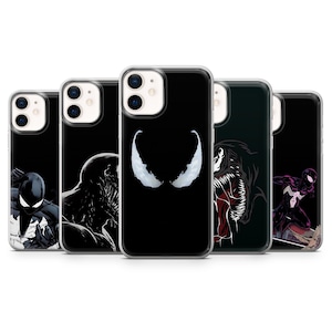 Venom Eddie Brock Symbiote Comics Cobweb Telefoonhoesje voor iPhone 16,15,14,13,12,11, Pixel 9, 9 Pro,9 Pro XL 8A,8Pro,7A Samsung S24,S23,A55,A54
