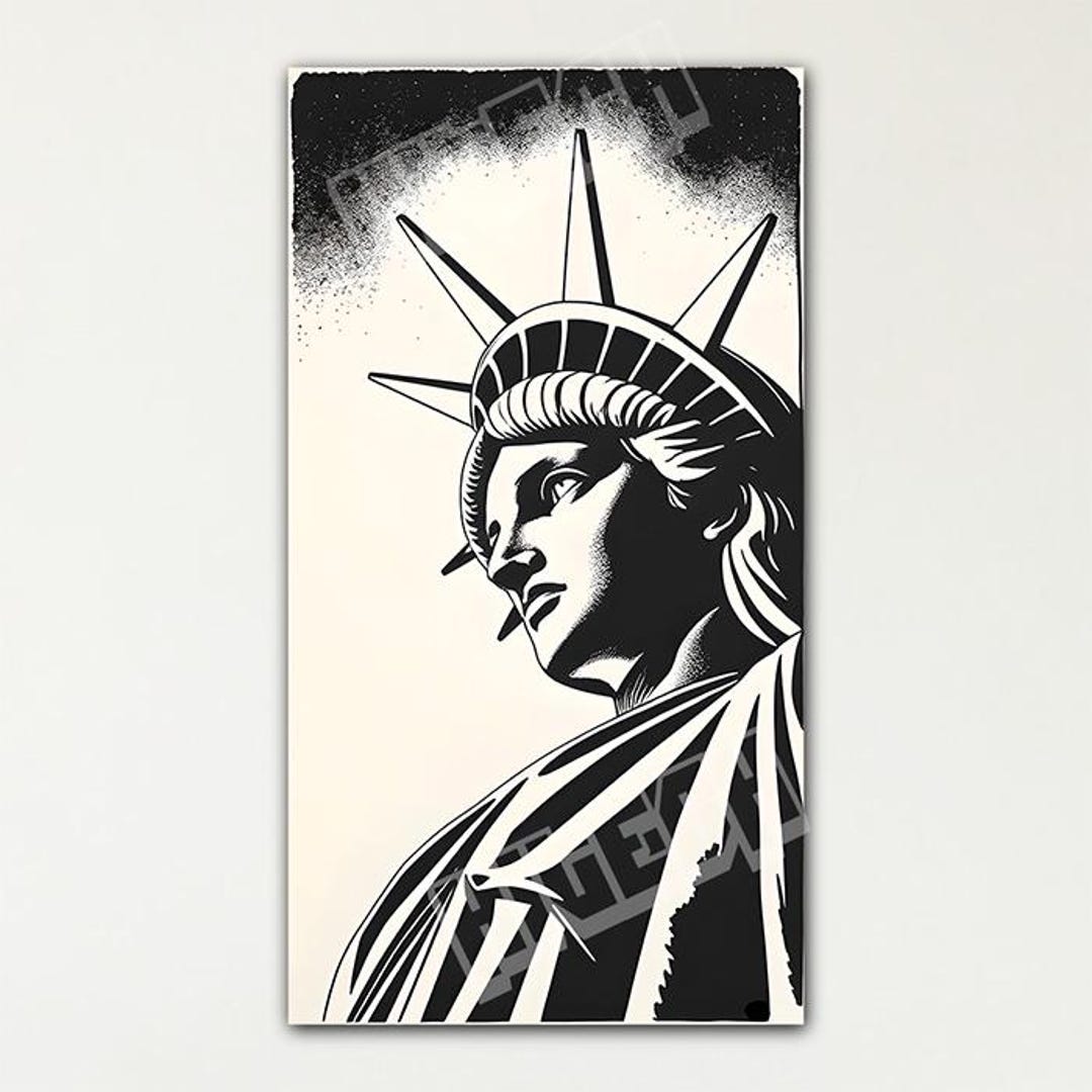 View of Antique Statue of Liberty Print - Etsy