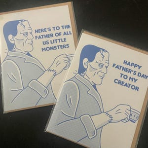 Frankenstein Fathers Day Card - Blank Inside, Envelope included
