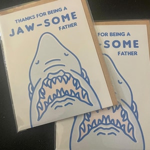 Jaws Fathers Day Card - Blank Inside, Envelope included