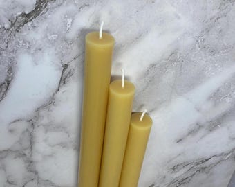 Beeswax Altar Candle 1” diameter, 4-10” length - 100% Pure Beeswax