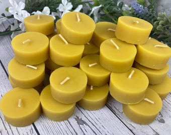 40 Tealight Candle Refills - 100% Pure Beeswax – Handmade in Minnesota -