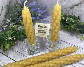 Wheat inspired table candle – 100% Pure USA Yellow Beeswax - Made in Minnesota
