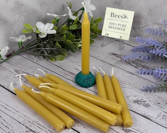 Thin 1/2" Meditation Candles - 80+ Minute Burn - 100% Pure Beeswax - Pack of 12