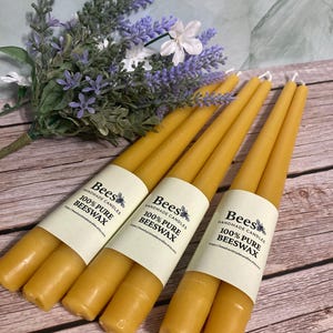 Pair of 10” Beeswax Taper Candles - 100% Pure Beeswax – Handmade, Elegant, Eco-Friendly