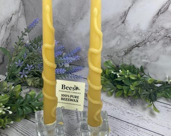 Snake Beeswax Candle - 8" taper handmade from 100% Pure Beeswax