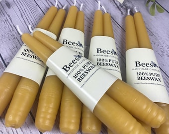 Pair of 6” Taper Candles – 100% Pure Beeswax - Handmade, Long-Burning, Eco-Friendly