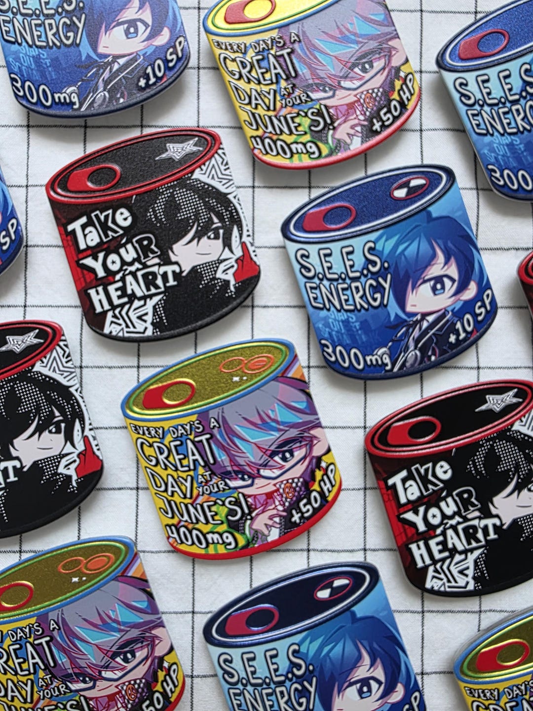 Persona Protagonists Can Badge Pins - Etsy