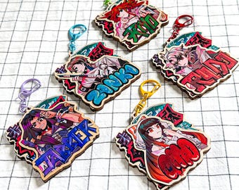 Trash Anime Wooden Layered 3D Keychains