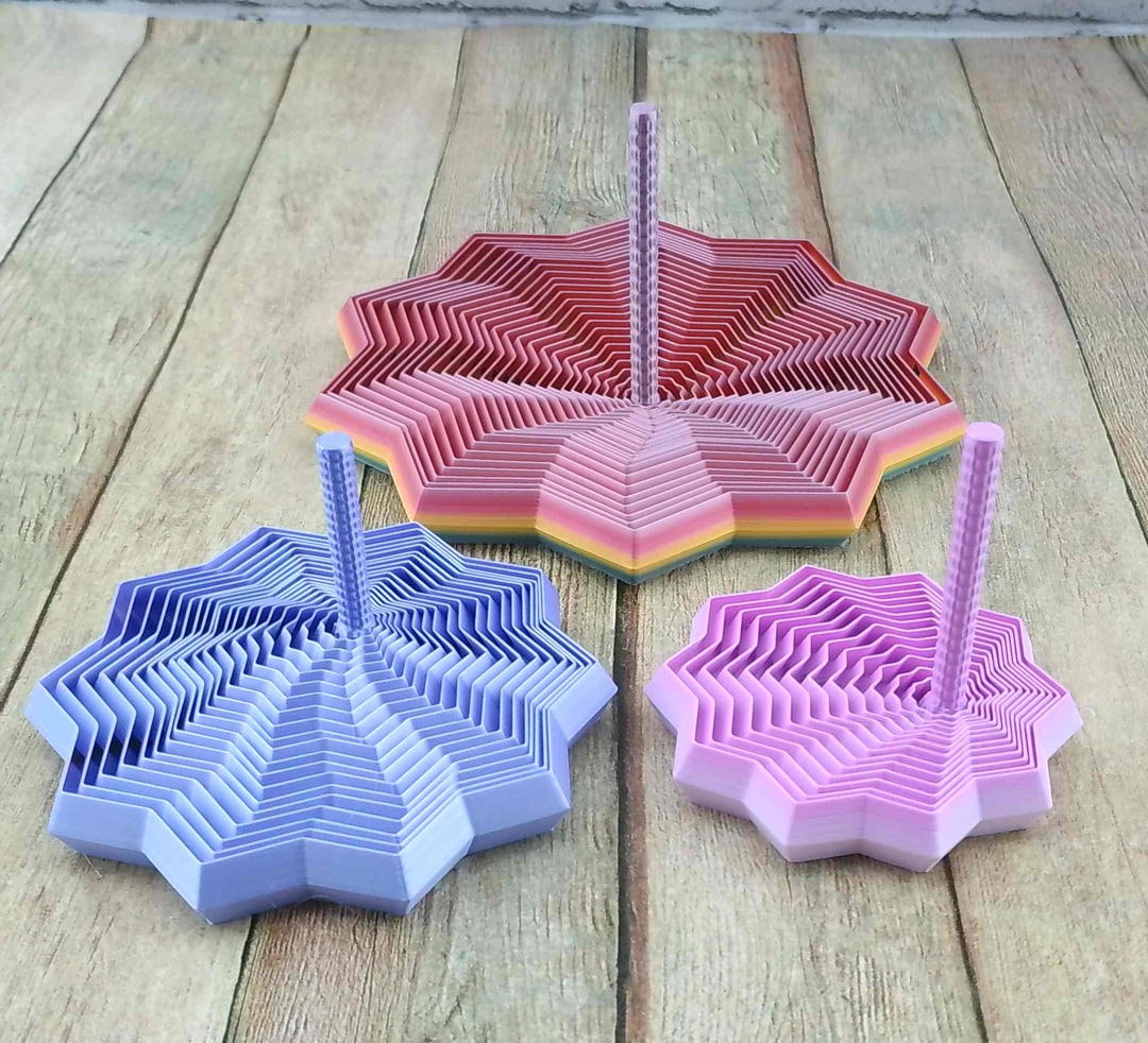Expanded Sensory Fidget Star With Handle - 3D Printed Decagram Toy ...