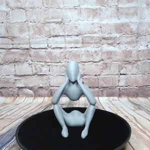 NOBody - Introspection 3D Printed Figurine - Abstract Decorative Sculpture 5&quot; Gray