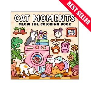 Cat Moments: Meow Life Coloring Book Pages for Adults and Teens, A Delightful Cat Lovers Paradise, Relax and Enjoy. PDF DOWNLOAD
