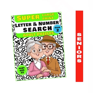 Large Print Letter & Number, license plate style, Search Puzzle Book for Adults (PDF Download)
