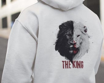 Lion Graphic Hoodie, Courage & Confidence Apparel, Motivational Animal Gym Streetwear