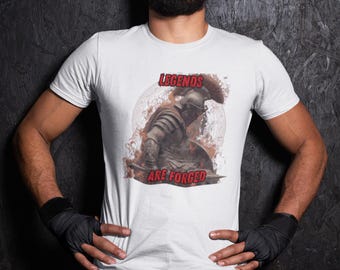 Legends Are Forged T-Shirt, Motivational Graphic Tee, Gladiator Mindset Shirt