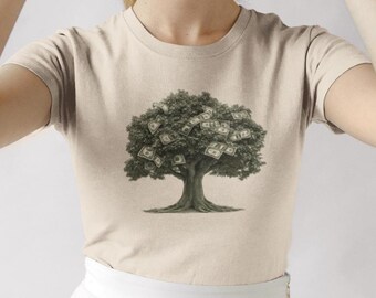 Money Tree T-Shirt, Inspirational Graphic Tee for Entrepreneurs & Dreamers, Cotton Shirt Gift