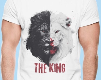 Lion Graphic Tee, Courage Confidence Streetwear T-Shirt, Cotton Shirt Gift