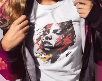 Abstract T-Shirt, Face Graphic Tee, Modern Art Tee, Cotton Shirt Gift