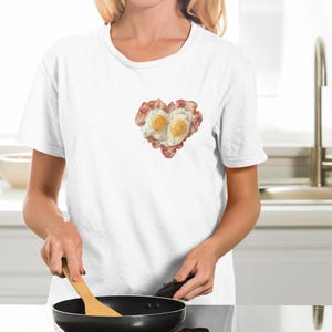 Bacon & Eggs Heart T-Shirt: Funny Foodie Breakfast Tee