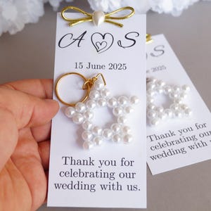 Stern Perle Schlüsselanhänger, personalisierte Hochzeitskarte, Hochzeits-Accessoire, Wertschätzung Geschenk, Gastgeschenk, spezielle Tagesgeschenke, Brautpartybevorzugung
