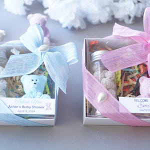 Coffret cadeau nouveau-né, coffret cadeau d'invité, bonbonnière pour invité, cadeau de baptême, cadeau unique de baby shower, cadeau ours en peluche, cadeau de baptême