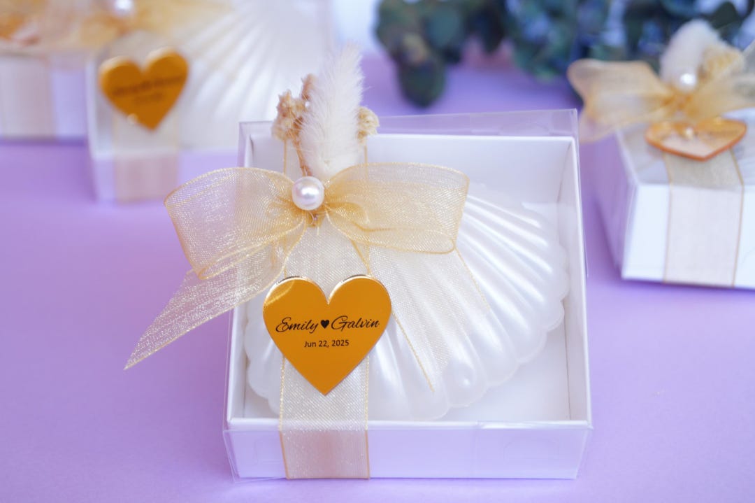 Shell Favour Mussel Shell Candle Favor, Wedding Favors, Wedding Decor, Bridal ...